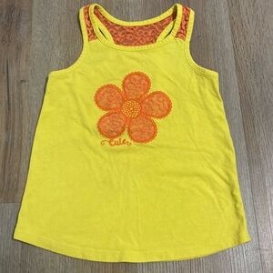 ❤️ (3/$15) Sz 4/5 Yellow & Orange Floral Lace Top
